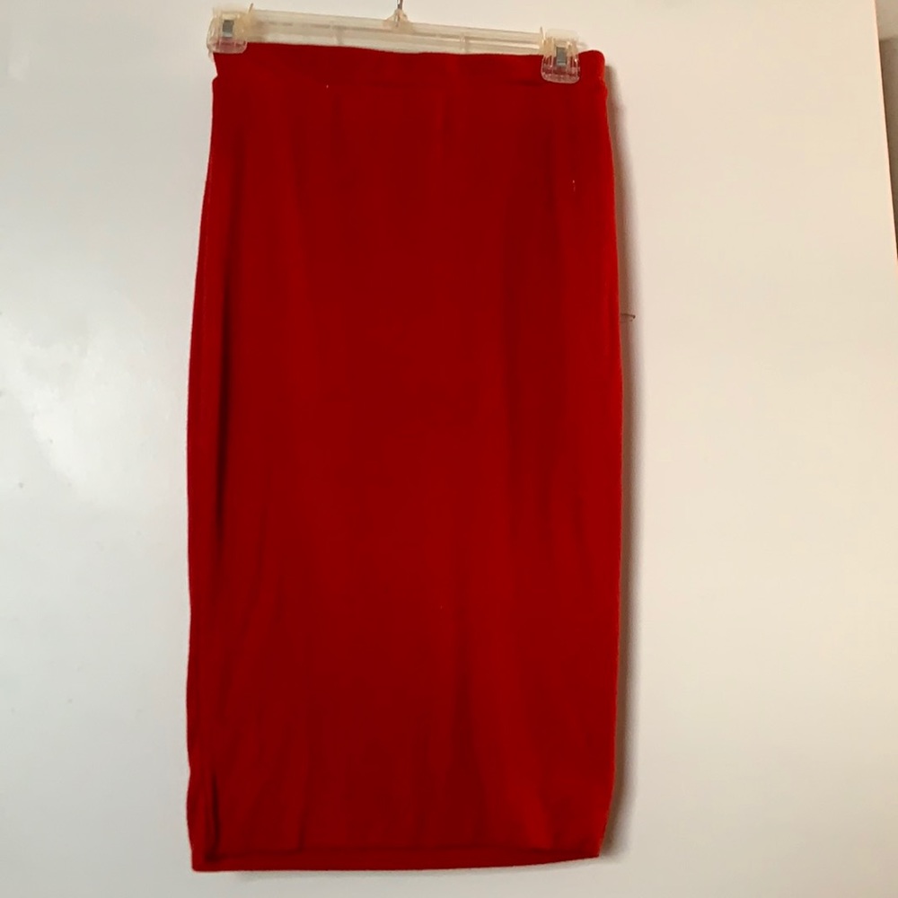 Red MIDI Skirt